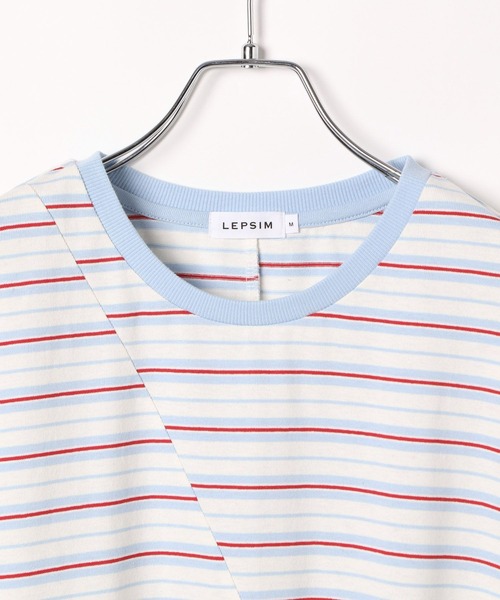 LEPSIM（レプシィム）の「クレイジーマルチボーダーT　418501（Tシャツ/カットソー・レディース・ブルー/イエロー/ピンク・FREE）」の5枚目の写真