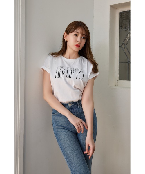 激安店舗 Essential French Sleeve Tee（Tシャツ/カットソー）｜Her lip トップス
