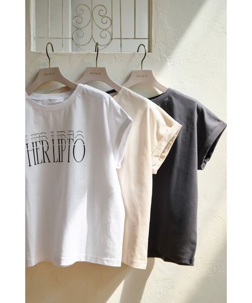 トップス her lip to Essential French Sleeve Tee Essential French Sleeve Tee