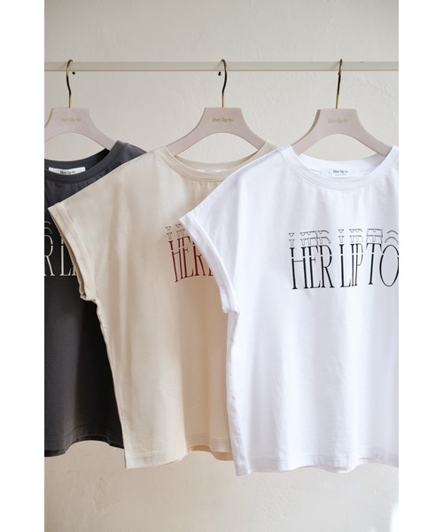 トップス her lip to Essential French Sleeve Tee Essential French Sleeve Tee（Tシャツ/カットソー）｜Her lip