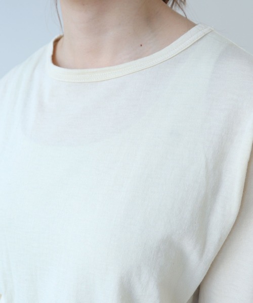 bulle de savon(ビュルデサボン)の「△コットン/ウール basic Tシャツ(Tシャツ/カットソー・レディース・キナリ/ブルーグレー/ブラック・FREE)」の10枚目の写真
