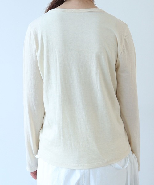 bulle de savon(ビュルデサボン)の「△コットン/ウール basic Tシャツ(Tシャツ/カットソー・レディース・キナリ/ブルーグレー/ブラック・FREE)」の9枚目の写真
