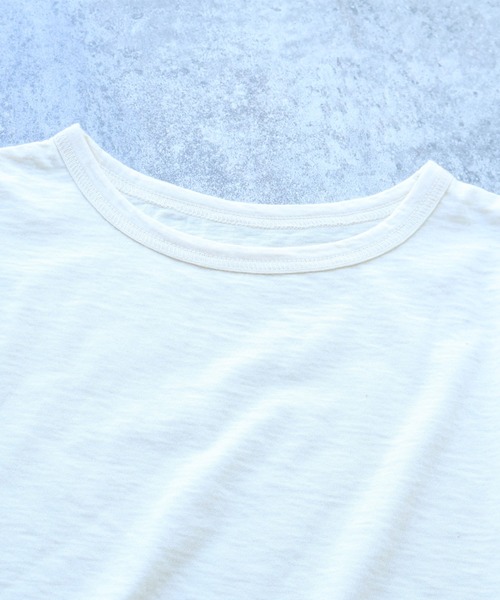 bulle de savon(ビュルデサボン)の「△コットン/ウール basic Tシャツ(Tシャツ/カットソー・レディース・キナリ/ブルーグレー/ブラック・FREE)」の4枚目の写真
