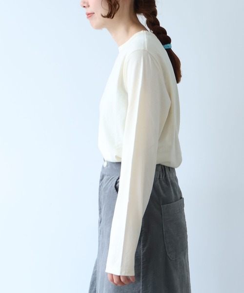 bulle de savon(ビュルデサボン)の「△コットン/ウール basic Tシャツ(Tシャツ/カットソー・レディース・キナリ/ブルーグレー/ブラック・FREE)」の18枚目の写真