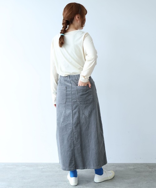 bulle de savon(ビュルデサボン)の「△コットン/ウール basic Tシャツ(Tシャツ/カットソー・レディース・キナリ/ブルーグレー/ブラック・FREE)」の20枚目の写真