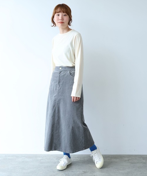 bulle de savon(ビュルデサボン)の「△コットン/ウール basic Tシャツ(Tシャツ/カットソー・レディース・キナリ/ブルーグレー/ブラック・FREE)」の22枚目の写真