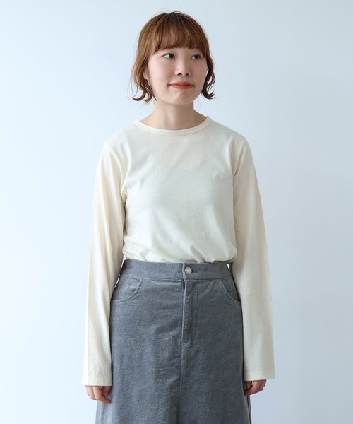 bulle de savon(ビュルデサボン)の「△コットン/ウール basic Tシャツ(Tシャツ/カットソー・レディース・キナリ/ブルーグレー/ブラック・FREE)」の15枚目の写真