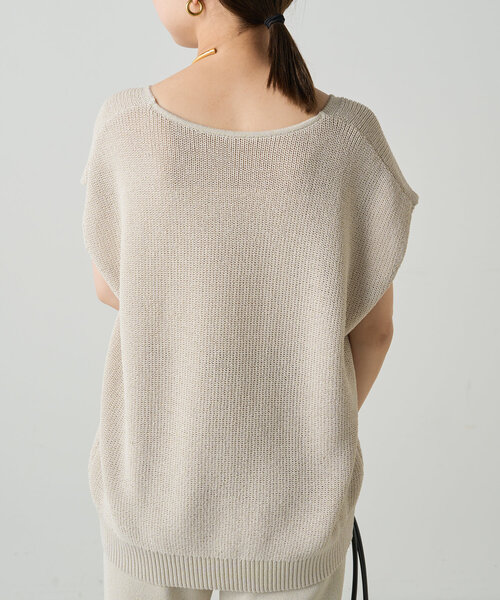 美品♡Loungedress 和紙ニット ゆったり オーバーサイズ フリーサイズ 和紙ニットベスト（ニット/セーター）｜LOUNGEDRESS（ラウンジ
