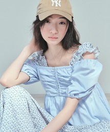 Heather | フロントホックバルーンブラウス(半袖) 497925(シャツ/ブラウス)