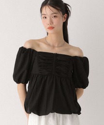 フロントホックバルーンブラウス（半袖）　497925