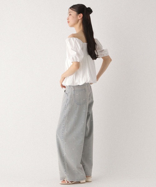 Heather(ヘザー)の「フロントホックバルーンブラウス(半袖) 497925(シャツ/ブラウス・レディース・オフホワイト/ブラック/ライトブルー・FREE)」の11枚目の写真