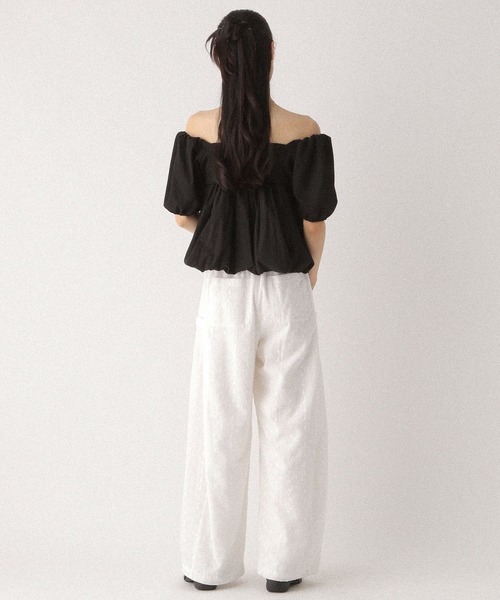 Heather(ヘザー)の「フロントホックバルーンブラウス(半袖) 497925(シャツ/ブラウス・レディース・オフホワイト/ブラック/ライトブルー・FREE)」の18枚目の写真