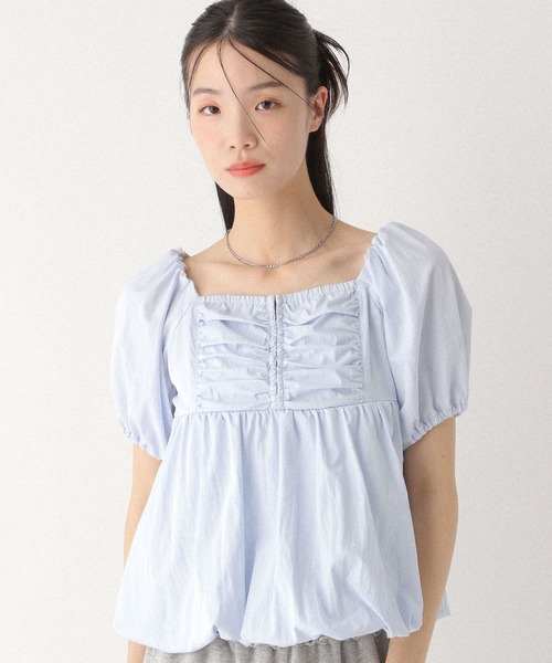 Heather(ヘザー)の「フロントホックバルーンブラウス(半袖) 497925(シャツ/ブラウス・レディース・オフホワイト/ブラック/ライトブルー・FREE)」の21枚目の写真