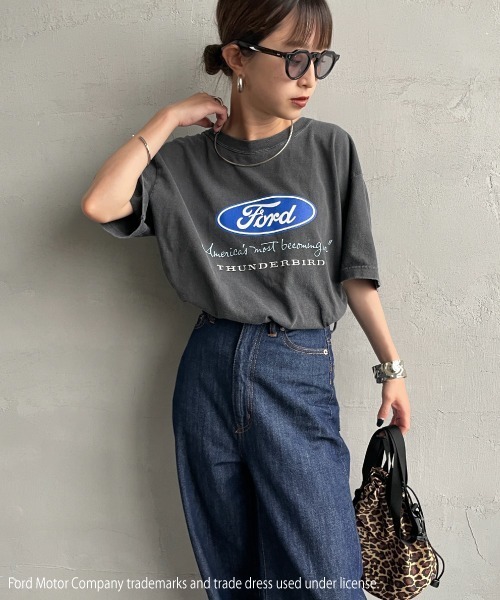 GOOD ROCK SPEED（グッドロックスピード）の「[GOOD ROCK SPEED/グッドロックスピード] FORD ロゴプリントTシャツ (Thunderbird)（Tシャツ/カットソー・レディース・チャコールグレー・F）」の5枚目の写真