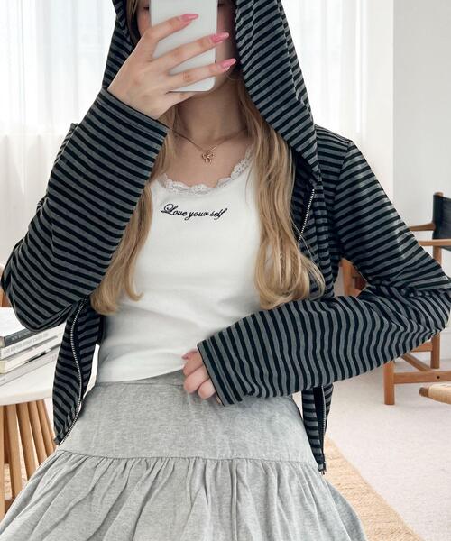 WEGO（ウィゴー）の「WEGO/カップインレースタンク（タンクトップ・レディース・ピンク/ホワイト・FREE）」の22枚目の写真