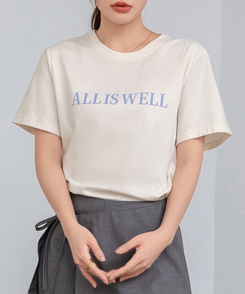 DAY CLOSET（デイ クローゼット）の「レディース ワンマイルウェアや部屋着にも。半袖英字ロゴプリントTシャツ（Tシャツ/カットソー・レディース・ホワイト/ピンク/ホワイト×シルバー/ブラック/アイボリー/チャコールグレー・M/L）」の2枚目の写真