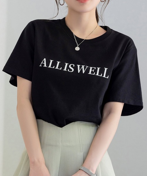 DAY CLOSET（デイ クローゼット）の「レディース ワンマイルウェアや部屋着にも。半袖英字ロゴプリントTシャツ（Tシャツ/カットソー・レディース・ホワイト/ピンク/ホワイト×シルバー/ブラック/アイボリー/チャコールグレー・M/L）」の4枚目の写真