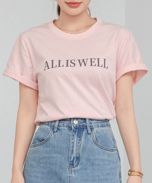 DAY CLOSET（デイ クローゼット）の「レディース ワンマイルウェアや部屋着にも。半袖英字ロゴプリントTシャツ（Tシャツ/カットソー・レディース・ホワイト/ピンク/ホワイト×シルバー/ブラック/アイボリー/チャコールグレー・M/L）」の13枚目の写真