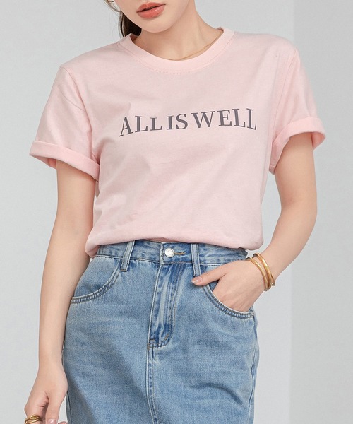 DAY CLOSET（デイ クローゼット）の「レディース ワンマイルウェアや部屋着にも。半袖英字ロゴプリントTシャツ（Tシャツ/カットソー・レディース・ホワイト/ピンク/ホワイト×シルバー/ブラック/アイボリー/チャコールグレー・M/L）」の14枚目の写真