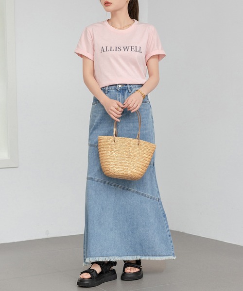 DAY CLOSET（デイ クローゼット）の「レディース ワンマイルウェアや部屋着にも。半袖英字ロゴプリントTシャツ（Tシャツ/カットソー・レディース・ホワイト/ピンク/ホワイト×シルバー/ブラック/アイボリー/チャコールグレー・M/L）」の18枚目の写真