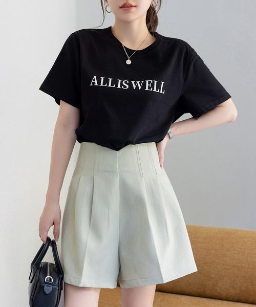 DAY CLOSET（デイ クローゼット）の「レディース ワンマイルウェアや部屋着にも。半袖英字ロゴプリントTシャツ（Tシャツ/カットソー・レディース・ホワイト/ピンク/ホワイト×シルバー/ブラック/アイボリー/チャコールグレー・M/L）」の9枚目の写真