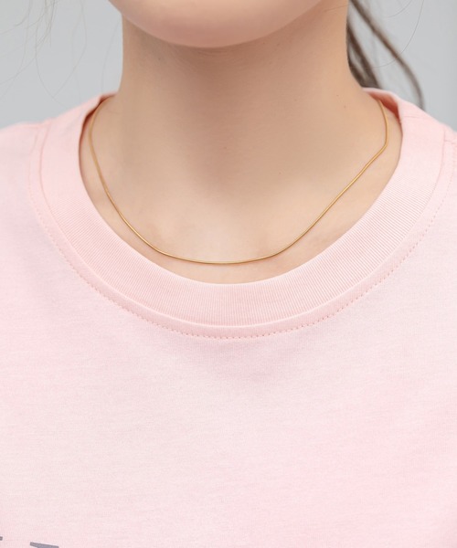 DAY CLOSET（デイ クローゼット）の「レディース ワンマイルウェアや部屋着にも。半袖英字ロゴプリントTシャツ（Tシャツ/カットソー・レディース・ホワイト/ピンク/ホワイト×シルバー/ブラック/アイボリー/チャコールグレー・M/L）」の20枚目の写真