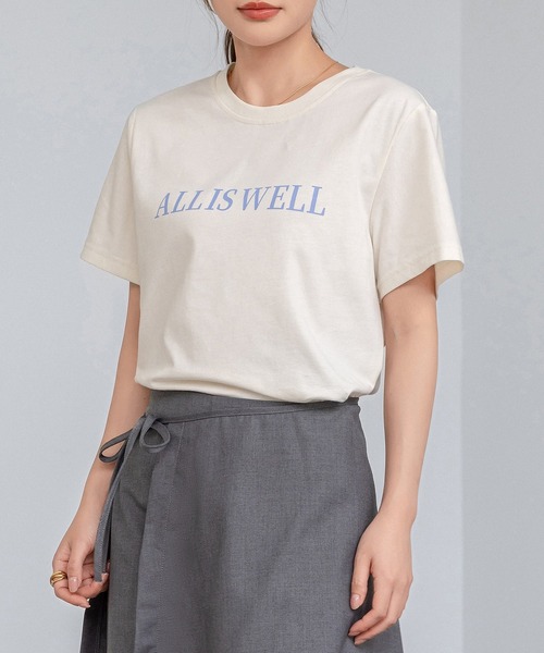 DAY CLOSET（デイ クローゼット）の「レディース ワンマイルウェアや部屋着にも。半袖英字ロゴプリントTシャツ（Tシャツ/カットソー・レディース・ホワイト/ピンク/ホワイト×シルバー/ブラック/アイボリー/チャコールグレー・M/L）」の21枚目の写真