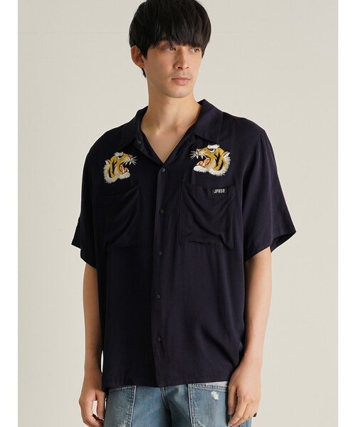 TAION（タイオン）の「【TAION】 REVERSIBLE SKA ALOHA SHIRT ノンダウン ジャパンスペシャル リバーシブル スカシャツ-ハーフスリーブ（シャツ/ブラウス・メンズ・ホワイト系1/ネイビー系/ピンク系・2/3/4）」の2枚目の写真