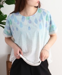 myke 水彩しずくプリントタックTシャツ
