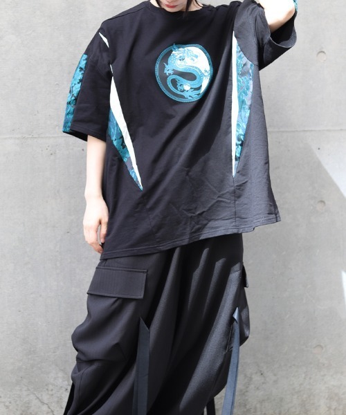 セール】龍×陰陽太極プリントTシャツ（Tシャツ/カットソー
