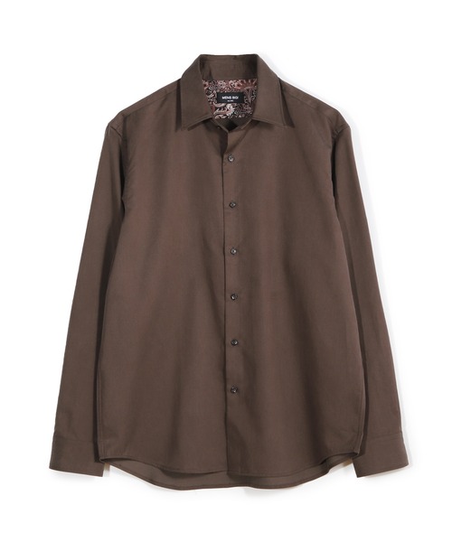 MEN'S BIGI(メンズビギ)の「リヨセルコットンサテンシャツ(シャツ/ブラウス・メンズ・ブラウン/ベージュ/ブラック・04/03/02/01)」の3枚目の写真