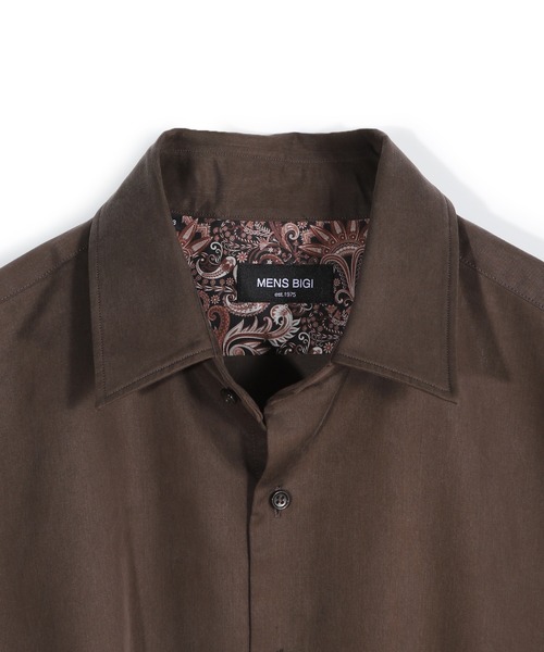 MEN'S BIGI(メンズビギ)の「リヨセルコットンサテンシャツ(シャツ/ブラウス・メンズ・ブラウン/ベージュ/ブラック・04/03/02/01)」の4枚目の写真