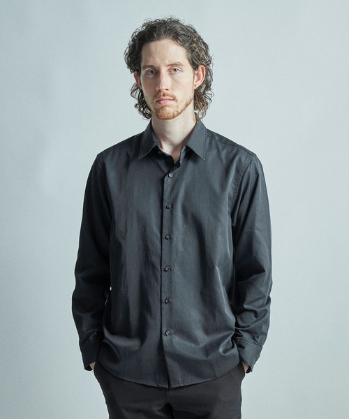 MEN'S BIGI(メンズビギ)の「リヨセルコットンサテンシャツ(シャツ/ブラウス・メンズ・ブラウン/ベージュ/ブラック・04/03/02/01)」の22枚目の写真