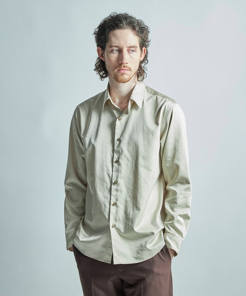 MEN'S BIGI(メンズビギ)の「リヨセルコットンサテンシャツ(シャツ/ブラウス・メンズ・ブラウン/ベージュ/ブラック・04/03/02/01)」の20枚目の写真
