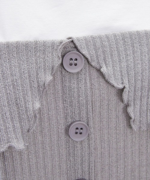 clear（クリア）の「ニットドッキング半袖Tシャツ[着回し抜群 大人 カジュアル]（シャツ/ブラウス・レディース・グレー/アイボリー/ミント・F）」の13枚目の写真