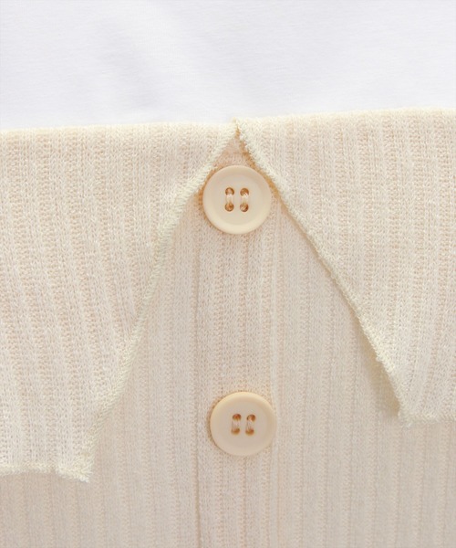 clear（クリア）の「ニットドッキング半袖Tシャツ[着回し抜群 大人 カジュアル]（シャツ/ブラウス・レディース・グレー/アイボリー/ミント・F）」の11枚目の写真