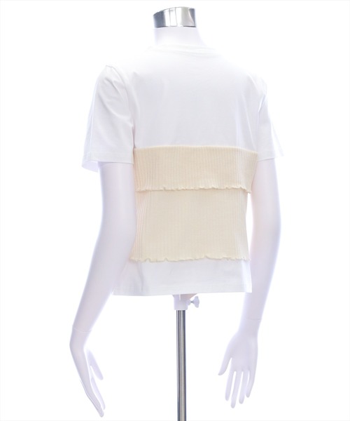 clear（クリア）の「ニットドッキング半袖Tシャツ[着回し抜群 大人 カジュアル]（シャツ/ブラウス・レディース・グレー/アイボリー/ミント・F）」の8枚目の写真