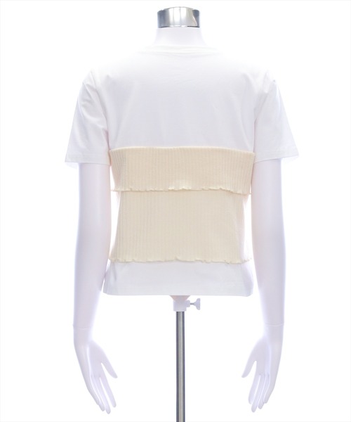 clear（クリア）の「ニットドッキング半袖Tシャツ[着回し抜群 大人 カジュアル]（シャツ/ブラウス・レディース・グレー/アイボリー/ミント・F）」の7枚目の写真