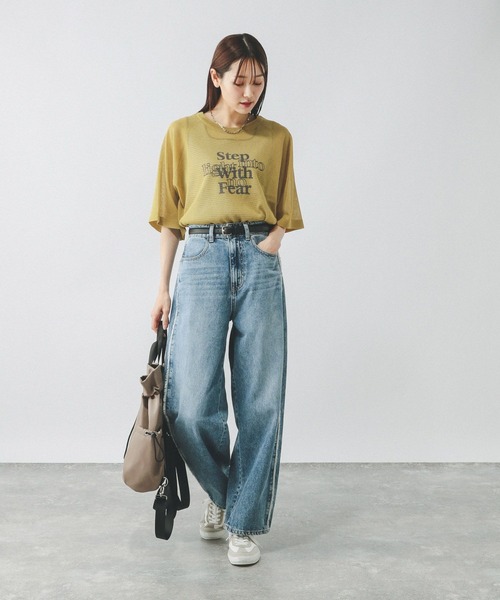 GLOBAL WORK（グローバルワーク）の「シアーニットプリント半袖/459952（ニット/セーター・レディース・チャコールグレー/ライトグレー/グリーン系その他・MEDIUM/LARGE）」の20枚目の写真