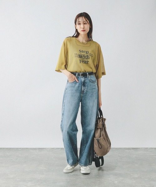 GLOBAL WORK（グローバルワーク）の「シアーニットプリント半袖/459952（ニット/セーター・レディース・チャコールグレー/ライトグレー/グリーン系その他・MEDIUM/LARGE）」の21枚目の写真