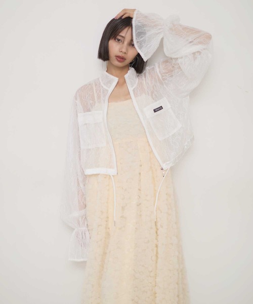 15G！mal. レレレさん！シアーブルゾン ホワイト 15G！mal. レレレさん！シアーブルゾン ホワイト ブルゾン アウター