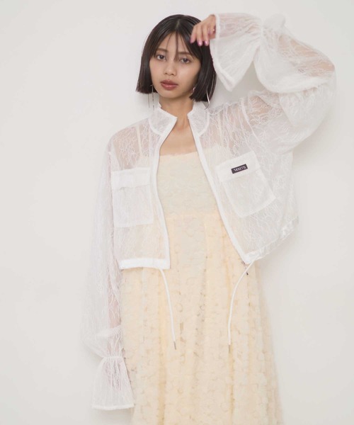 15G！mal. レレレさん！シアーブルゾン ホワイト mal.シアーブルゾン