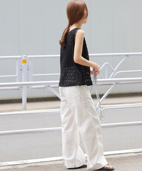 JOURNAL STANDARD relume（ジャーナルスタンダード　レリューム）の「［25AW新作］キカカットジャガードノースリーブプルオーバー（その他トップス・レディース・キャメル/ブラック・FREE）」の8枚目の写真