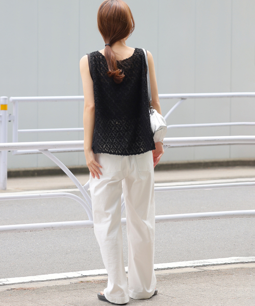 JOURNAL STANDARD relume（ジャーナルスタンダード　レリューム）の「［25AW新作］キカカットジャガードノースリーブプルオーバー（その他トップス・レディース・キャメル/ブラック・FREE）」の9枚目の写真