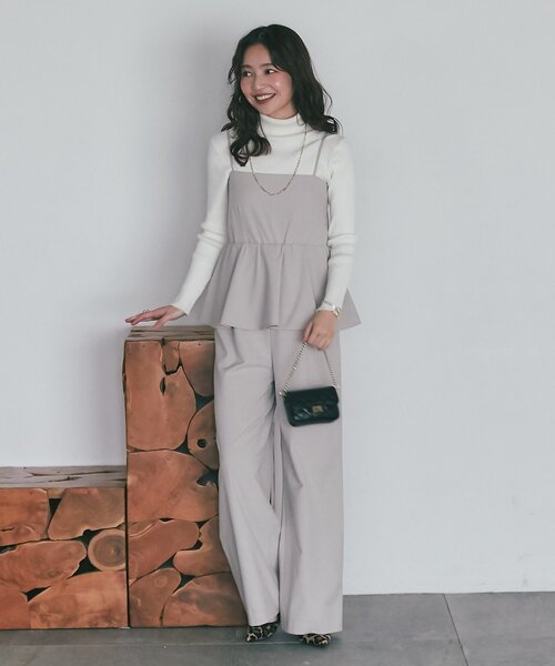 【新品タグ付き】ベアトップオールインワン ライトグレー ラブティックボンボン セール】【新色追加！】ベアトップオールインワン（サロペット