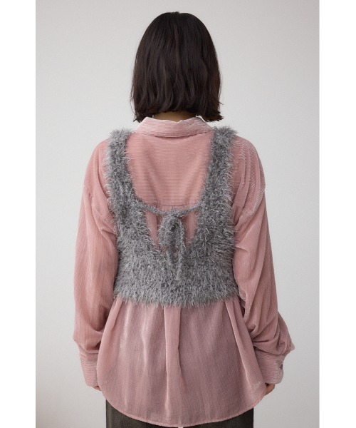 AZUL by moussy（アズールバイマウジー）の「バックオープンポンポンヤーンベスト（ベスト・レディース・グレー/ピンク/アイボリー・FREE）」の19枚目の写真