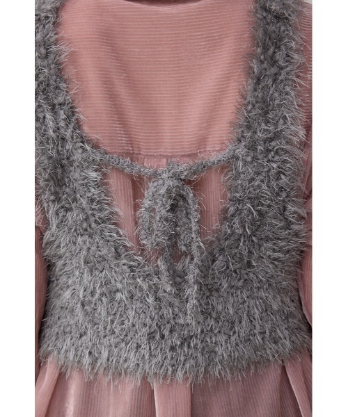 AZUL by moussy（アズールバイマウジー）の「バックオープンポンポンヤーンベスト（ベスト・レディース・グレー/ピンク/アイボリー・FREE）」の21枚目の写真