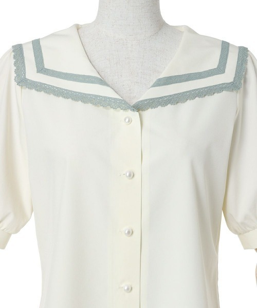 F i.n.t(フィント)の「レースライン使いセーラーブラウス 夏服(シャツ/ブラウス・レディース・アイボリー/オフホワイト・FREE)」の22枚目の写真