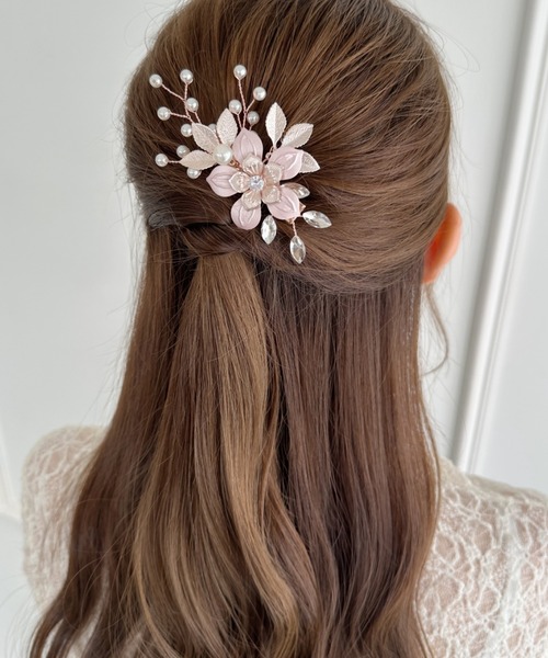 セール】フラワーパールヘアクリップ（バレッタ/ヘアクリップ