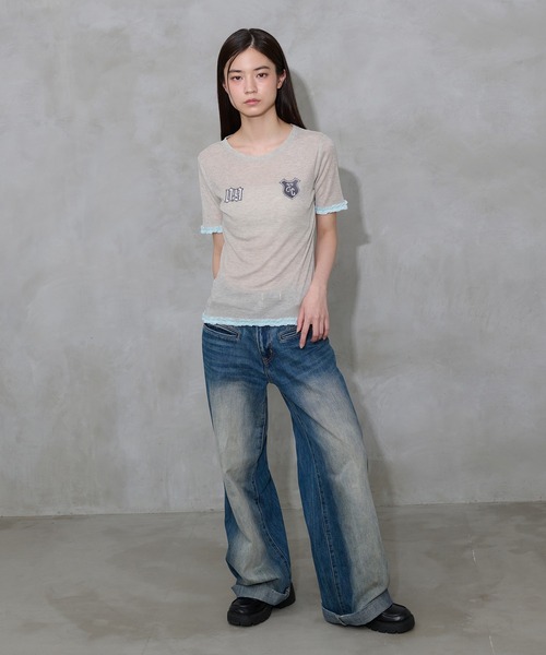 期間限定値下げ　frill tee FREAK'S STORE（フリークスストア） tシャツ ティアードフリル ロゴ